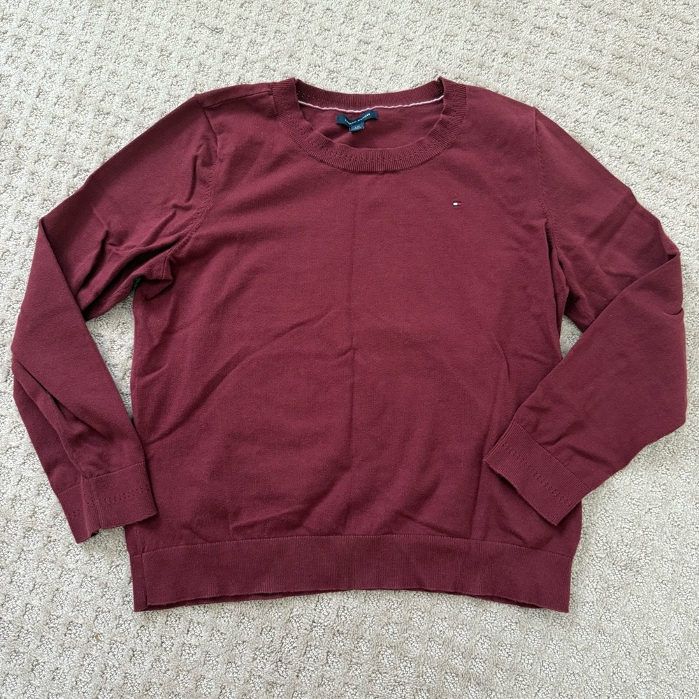 Tommy Hilfiger Women’s Dark Red Crewneck Sweater
